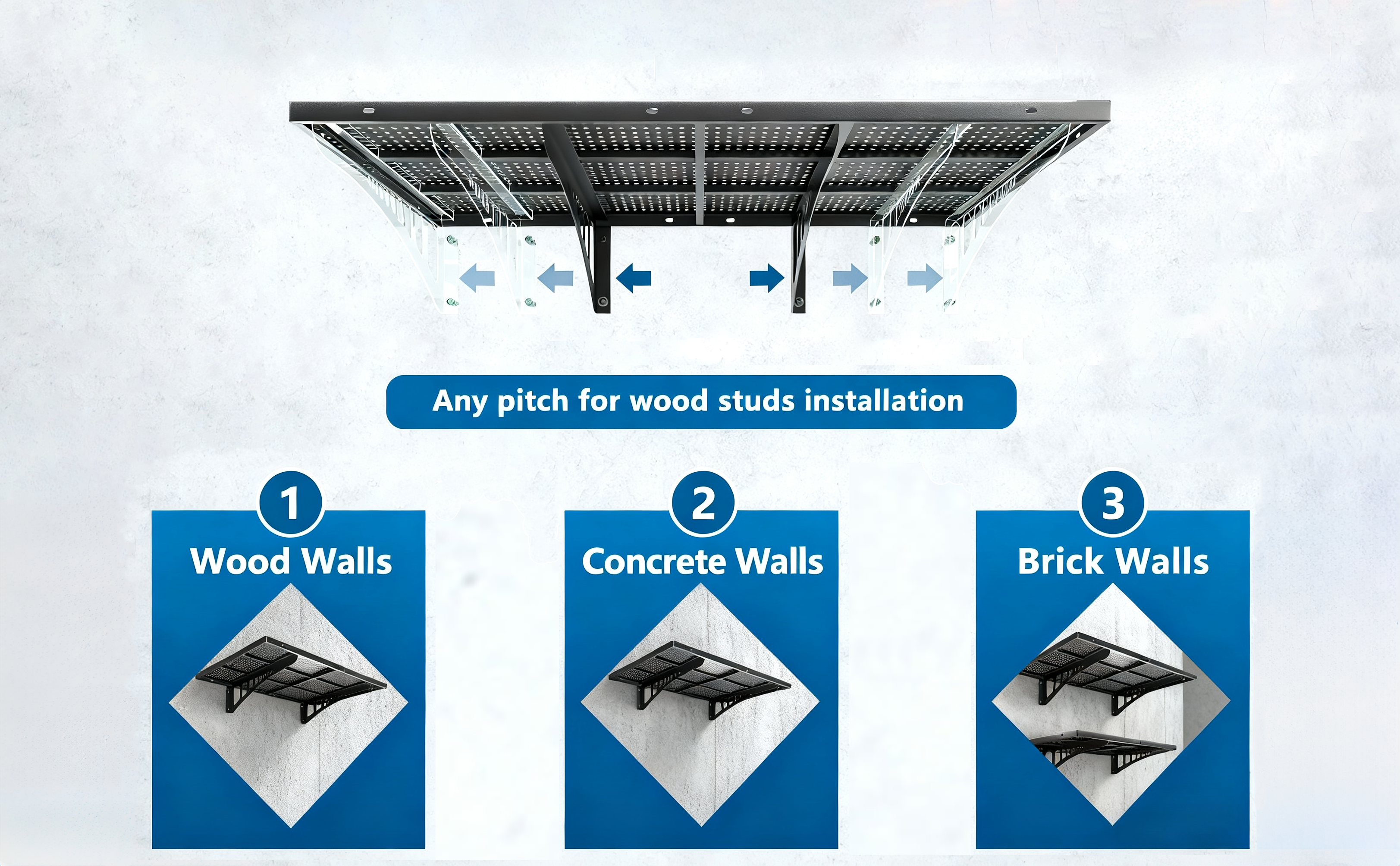 2 Pack Heavy Duty Garage Wall Shelves 500LBS Capacity 47x18in One-Piece Stamped Reinforced Steel Bracket Rack