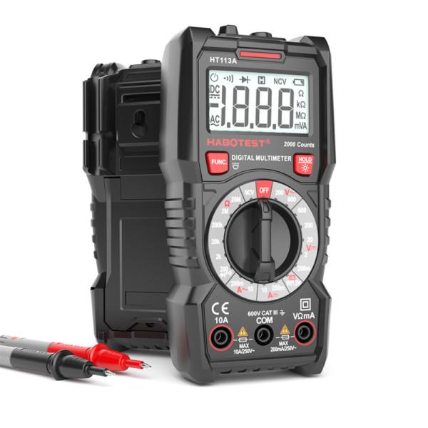 Black Automatic Digital Multimeter 200mV/2V/20V/200V/600V 10A AC DC Resistance