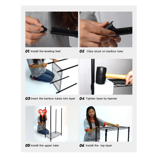 Multifunctional Kitchen living room Metal 4 5 6 Tier Storage Rack