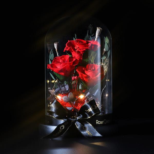Os presentes para os amantes quentes vendem rosas eternos preservaram flores em presentes do dia de Valentim para o dia do Natal e de mãe