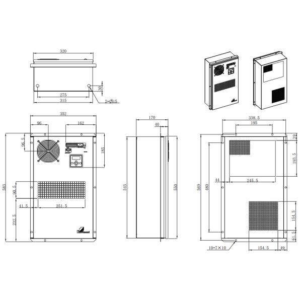 500 Вт постоянного тока на открытом воздухе Кондиционер R134a Рефрижератор CE сертификат