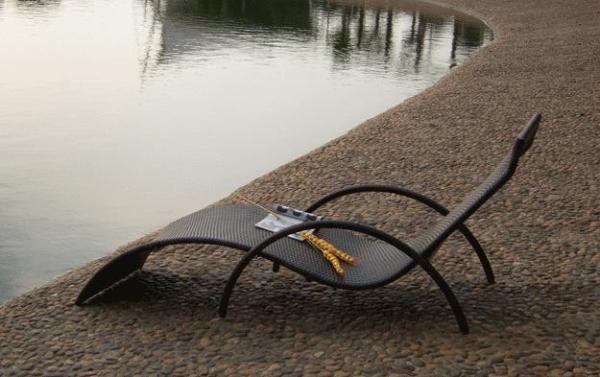 Outdoor rattan chaise lounge chair-16072