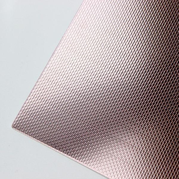 SS304 316 BA Finish PVD Rose Gold Colored Embossed Textured Stainless Steel Sheet Metal