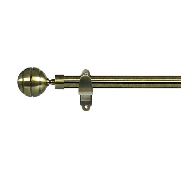 Anti-Brass Metal Curtain Rods With Aluminum Ball Shape Curtain Finials Suitable For Living Room And Bedroom