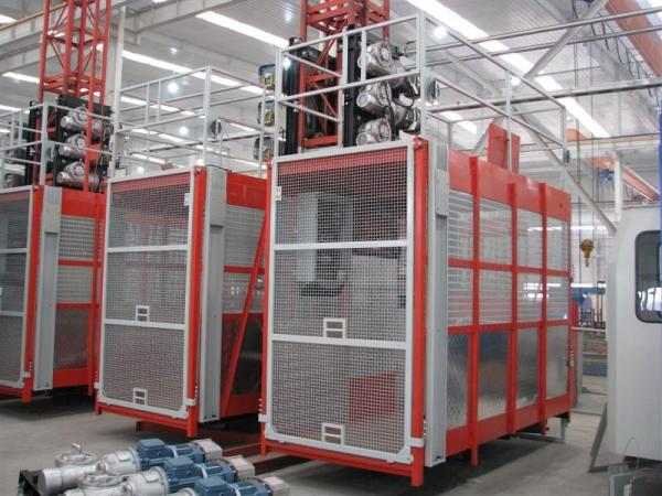 Easy Operated Construction Lift Hoist Elevator Single And Double Cages