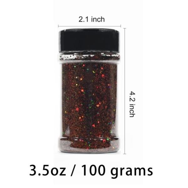 1 Color Holographic Chunky Glitter 2oz 3oz Bottle Packing Tumbler Glitter Mixing Chunky Glitter for Die Cutting Printing