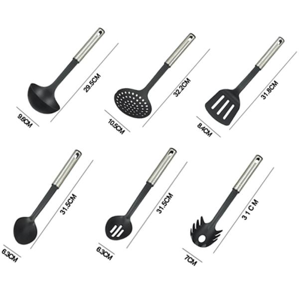 Tableware Kitchen Utensils Set with Silk Printing Logo and Nylon Spoon Holder Masher