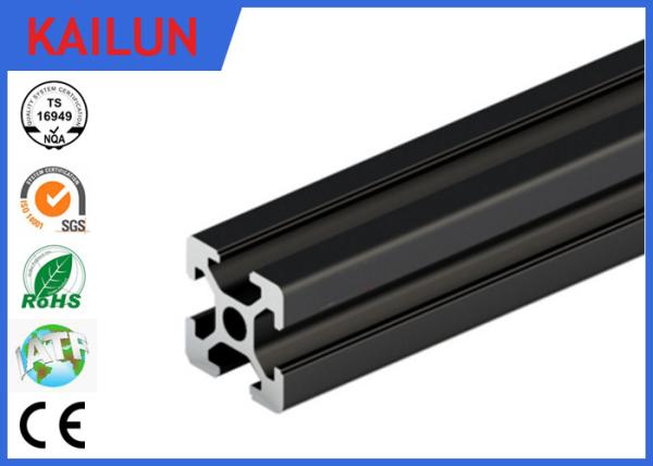 T Slot Black Anodized Structural Aluminum Beams With Square Hollow 6000 series Material