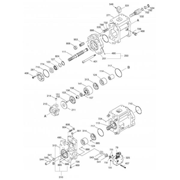 Excavator Spare Parts 2401-9225 2401-9158 2401-9303 main pump hydraulic pump for doosan SOLAR 220LC SOLAR 220LC-6