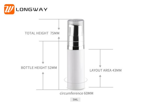 5ml Plastic PP Airless Lotion Bottle Silvering Color For Cosmetic Packaging