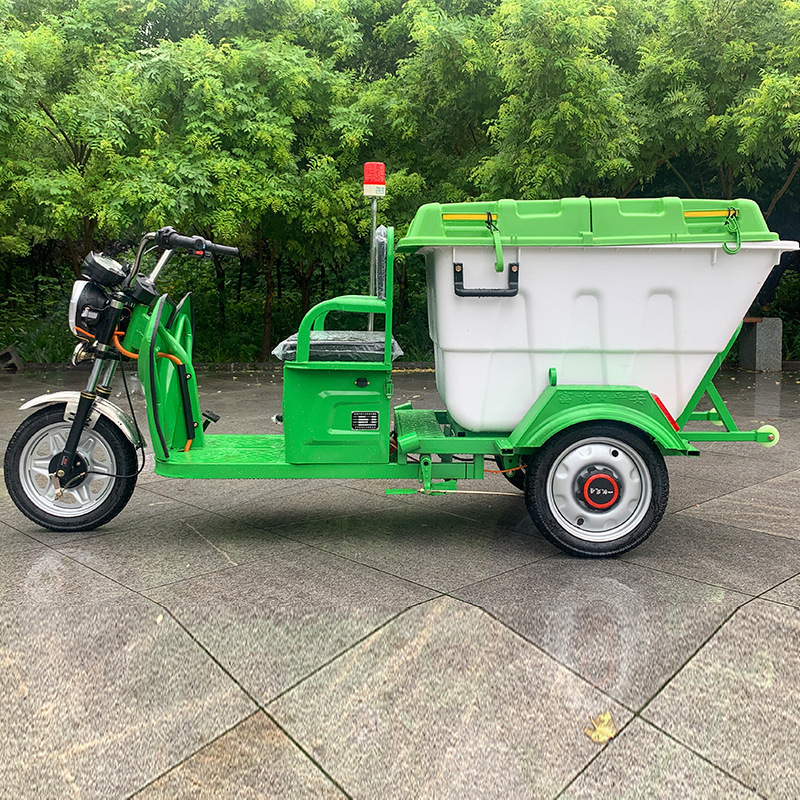 Hydraulic Dump Electric Sanitation Tricycle , 3‑Wheel Waste Collection Truck for Urban Town Street Cleaning