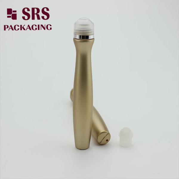 SRS packaging empty plastic gold color 15ml perfume roll on bottle