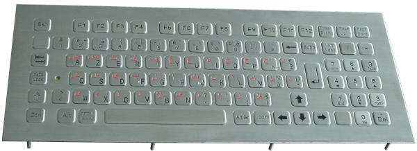 Front panel mount stainless Steel metal Kiosk Keyboard with 79 key , numeric keys