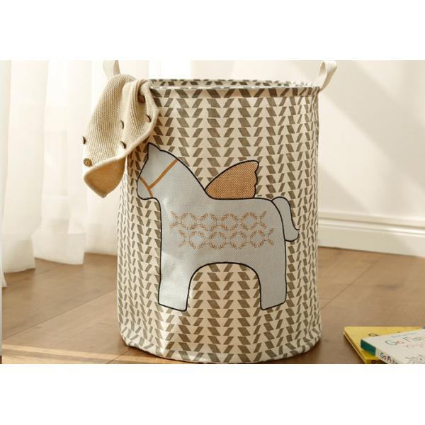 Foldable washing laundry clothes basket toy storage bag large box customized blue wooden horse star