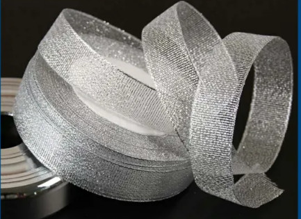 100% Polyester Gold And Silver Ribbon For Home Textile Accessories