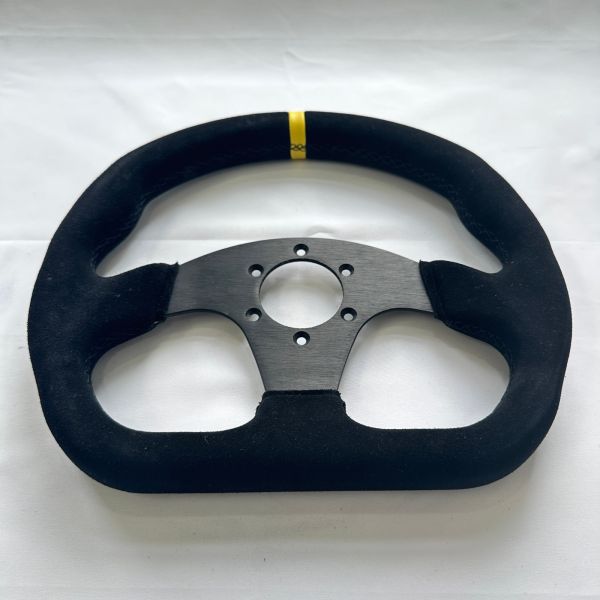 Left Hand Drift Race Car Steering Wheel 320mm Black Suede Spoke OEM