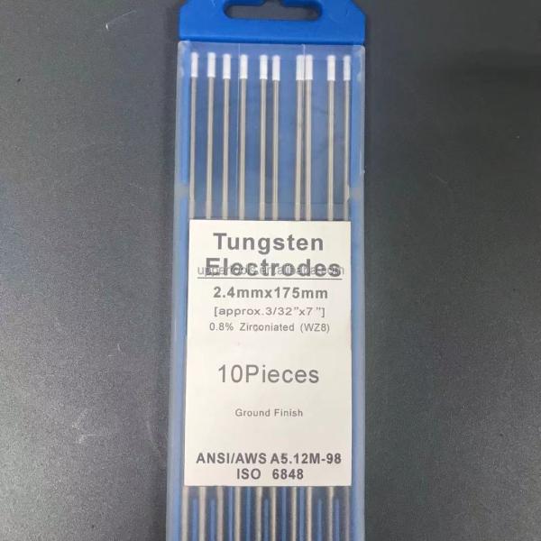 TIG Welding Consumables 2.4mm*175mm White Head Tungsten Electrodes 0.8% Zirconiated