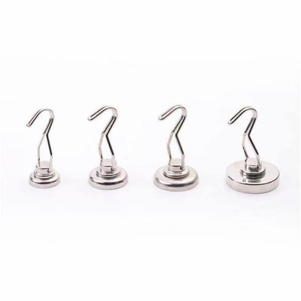 LFYGY Round Base Neodymium Magnet Open Hook with 360 Degree Rotation Magnetic Hook