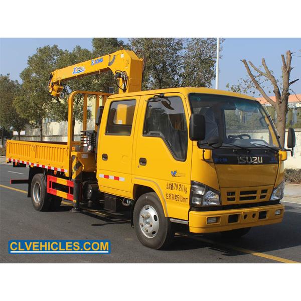 ISUZU 600P 130hp  Powerful Crane Truck 3500kg Crew Cabin 4X2 3 Arm