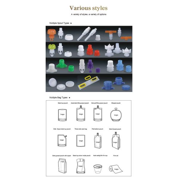 90ml Stand Up Pouch With Spout For Juice Spouted Pouch Bags For Apple Juice