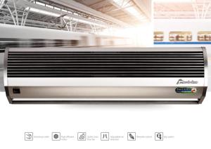 Remote Controlling Aluminum Silver Compact Air Curtains For Door 9-11m/s