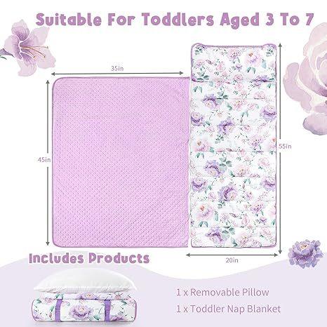 Polyester Comfortable Kindergarten Sleep Mat Nap Pads For Preschool With Detachable Blanket
