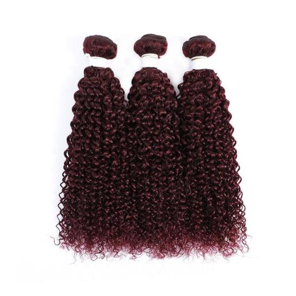 #99J Dark Wine Kinky Curly Remy Human Hair Bundles Sew In Weave Bundles Brazilian Bundle Deals
