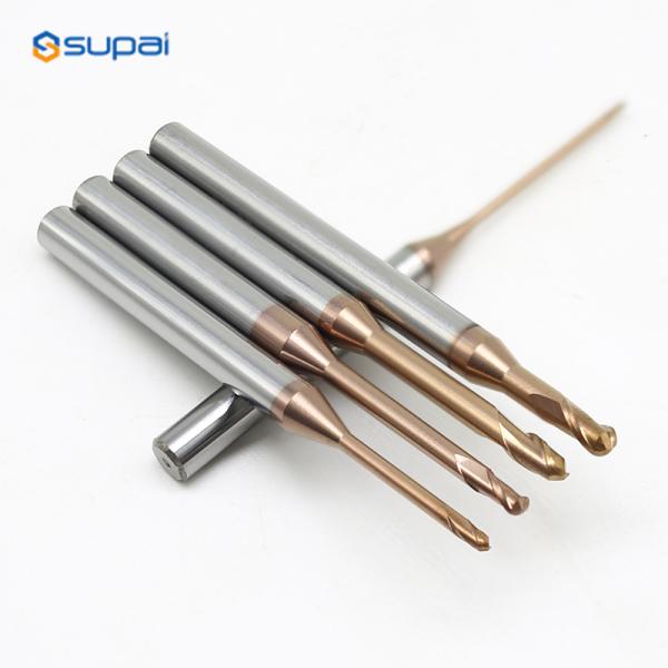 Long Neck Square End Mills 4 Flute HRC55 Diameter 10mm Mill Cutter Chamfer Short Flute Copper Coating