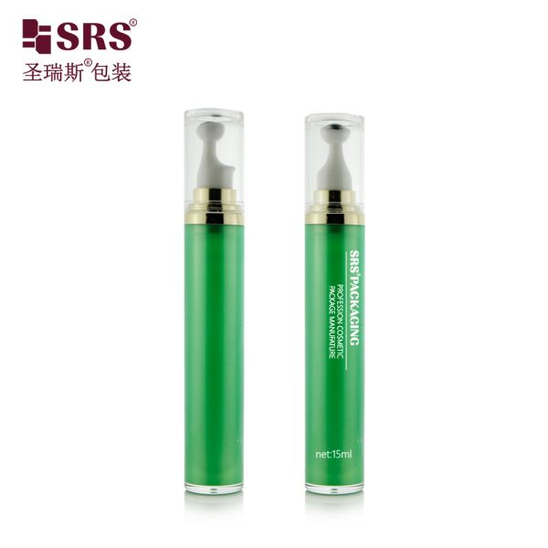 Massage Roller Acrylic Bottle Blue Green Pink Face Eye Cream Bottle With Pump Roller Bottle