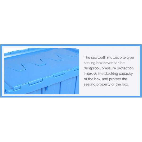 Коробка Tote контейнеров крышки девственницы пластиковая прикрепленная Nestable Stackable двигая