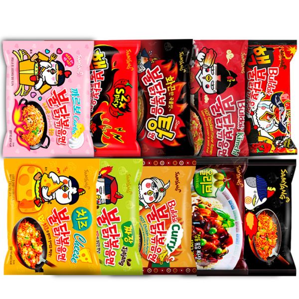 Pink Packaging Cream Flavour Korean San Yang Turkey Noodles Spicy Chicken Meat Flavored Mixed Noodles Fried Instant Noodles