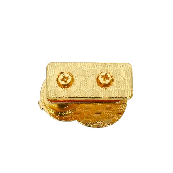 Bright Gold Wrapped Metal Pouch Lock Accessories Decorative Fitting For Handbag