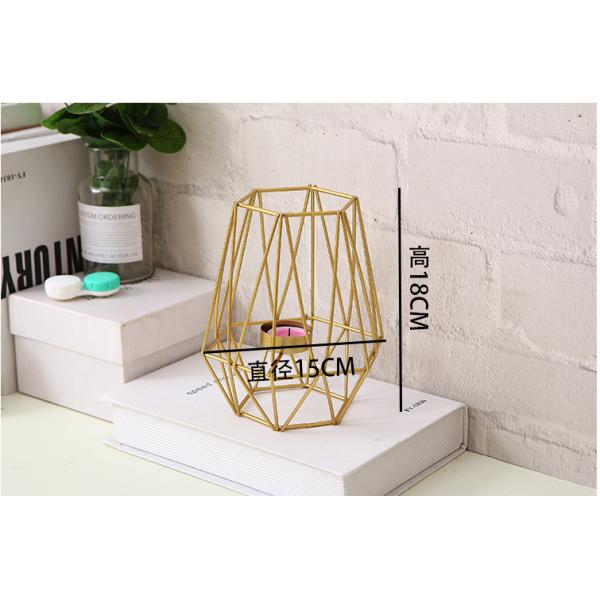 Simple Iron geometric Candle Holder Wedding Home Gem Candle stand Craft