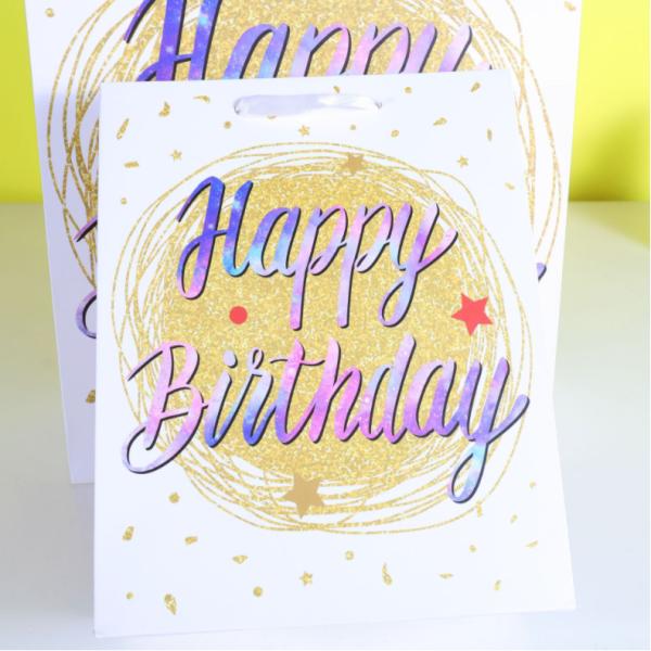 Fashion Exquisite Ivory Board Screen Printing Luxury Paper Gift Bag Shopping Boutique recyclable