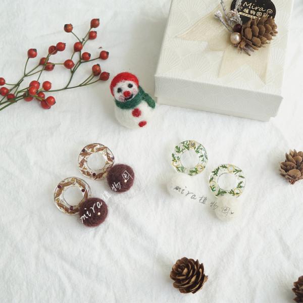 Forever Love Hand-Made Craft Real Flowers Dry Hydrangea Cheap Silver Stud Earrings For Women