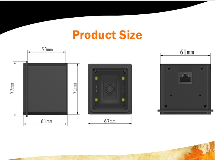 USB Wiegand RS232 2D QR Code Reader Модуль сканера штрих-кода Киоск для контроля доступа