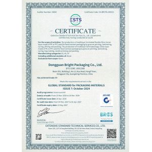 Dongguan Bright Packaging Co., Ltd. Certifications
