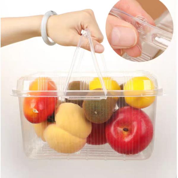 Strawberries Picking Basket Disposable Plastic Blister Transparent Fruit Handheld Packaging Box Fruit Packaging Handheld Box Cover