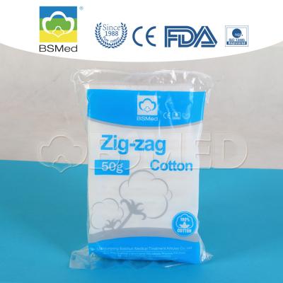 A cor branca sem fôlego do algodão de Zig Zag do molho/cuidado com projeta