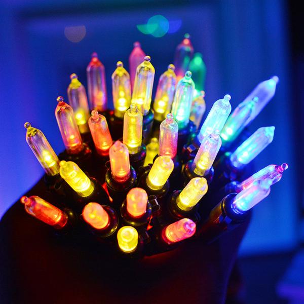 Christmas Lights Indoor Outdoor Mini Halloween String Light 120V Certified Green Wire Lights for Xmas Tree Patio Holiday