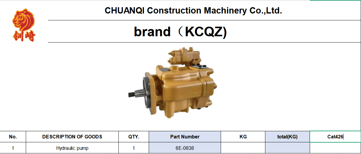Cat426 Engineering Machinery Parts Loader 6E-0838 100-3259 105-2156 114-0603 122-1206 129-2413 OR-4935 152-7767 155-5109