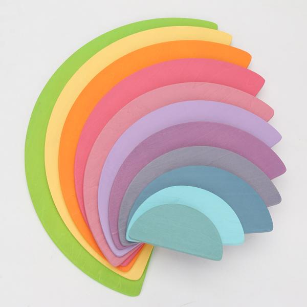 Blocs constitutifs en bois Toy Creative Educational d'arc-en-ciel de Brown 18cm