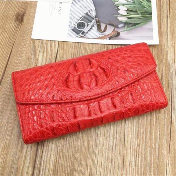 Authentic True Crocodile Skin Women's Long Chic Wallet Female Card Holders Exotic Real Alligator Leather Lady Clutch