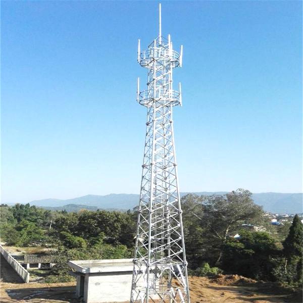 Communication Free Standing Lattice Tower 4 Legged 100m Galvanized Steel