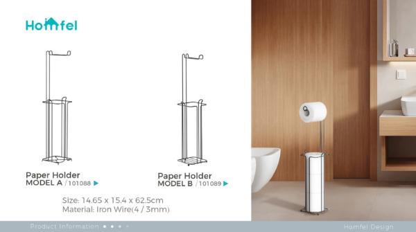 Bathroom Standing Paper Dispenser Toilet Tissue Paper Roll Storage Shelf Toilet Paper Holder