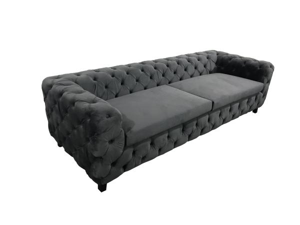 Black velvet sofa for living room 3-seater button tufted chesterfield fabric sofa ,event wedding sofa