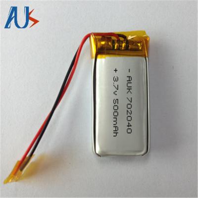 Segurança Pequena Bateria LiPo 3.7V 500mAh Célula LiPo de Lítio 702040