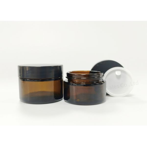 Good Sealing Brown Aromatherapy Glass Jars Bottle Flat Top Cap