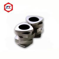 Élément de vis d'extrudeuse d'uniformité de cisaillement élevé de couleur en métal de vis de machine jumelle d'extrudeuse de trois vols