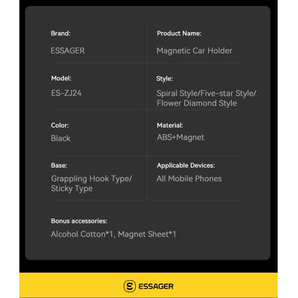 Essager ES-ZJ24 serie de teléfono de automóvil magnético soporte de montaje